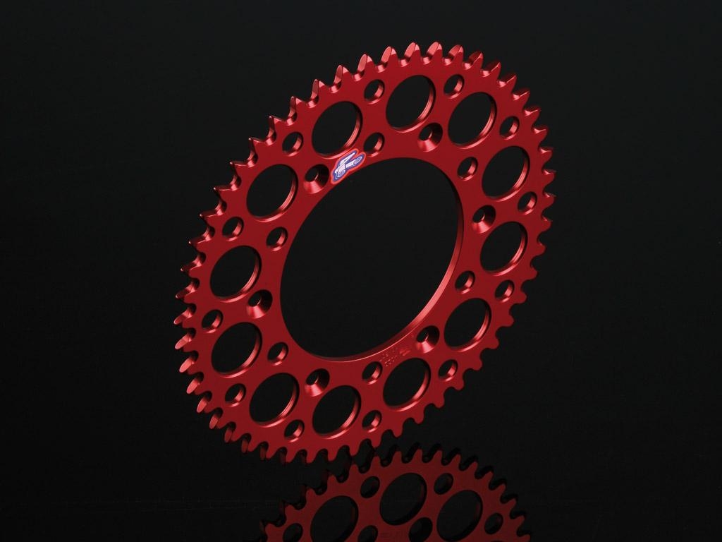 Couronne Renthal Ultra-Light anti boue anodisée rouge 53 dents pour Ho