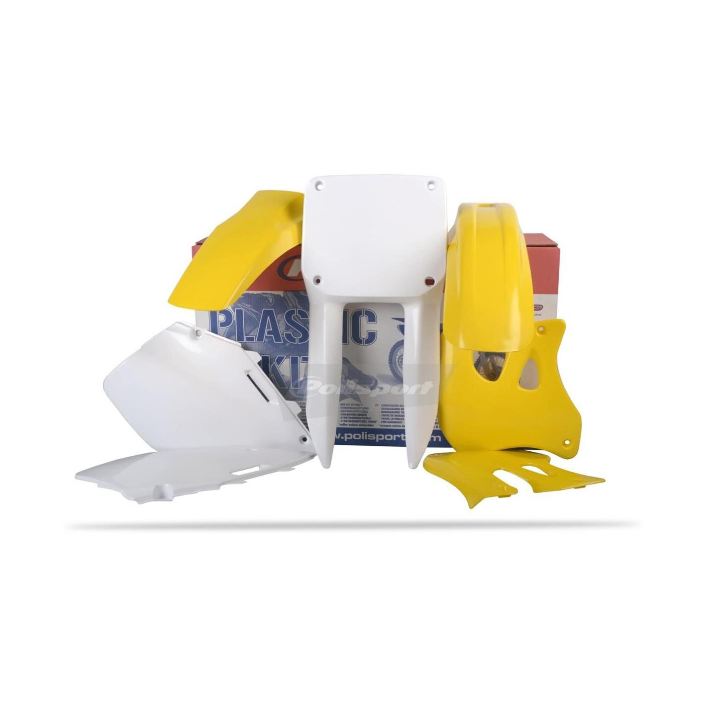 Kit plastique Polisport Suzuki 250 RM 96-98 (jaune-blanc origine)