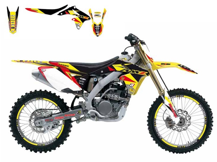 Kit déco + Housse de selle Blackbird Dream Graphic 3 Suzuki 250 RM-Z 1