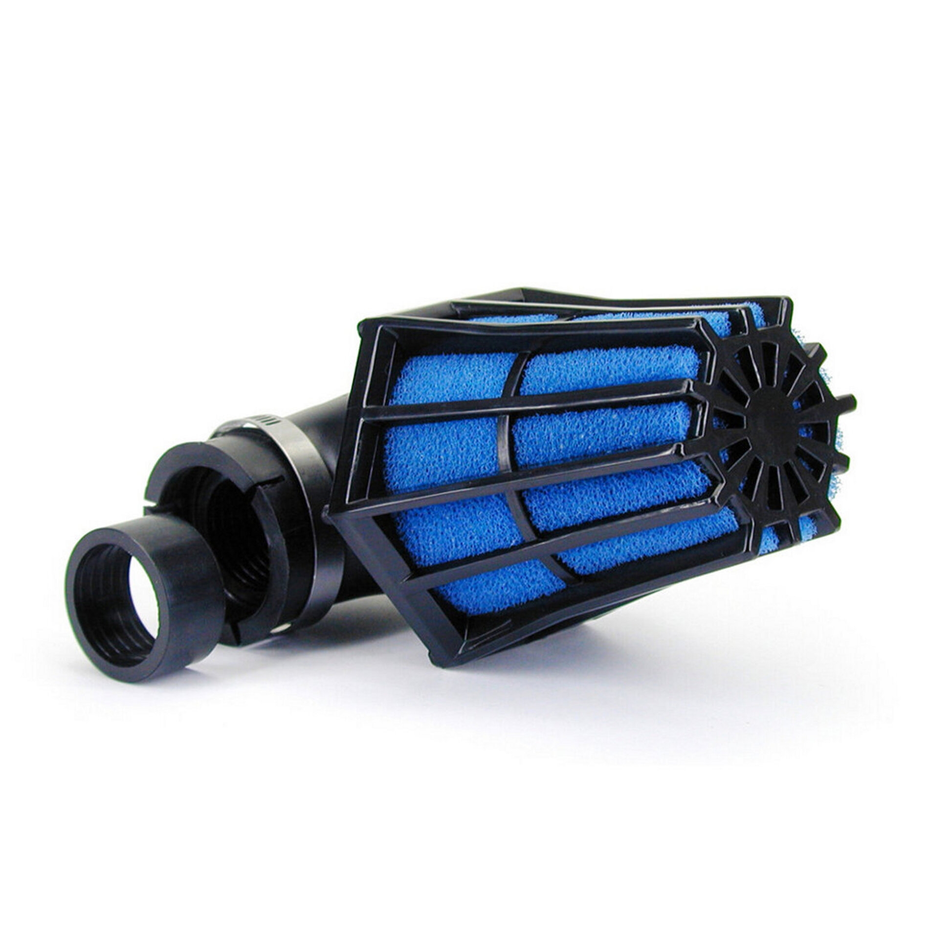 Filtre à air Hexagonal fixation à 90 D.28-35 mousse Bleue - Noir