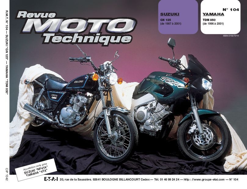 Revue Moto Technique 104.2 Suzuki GN 125 / Yamaha TDM 850