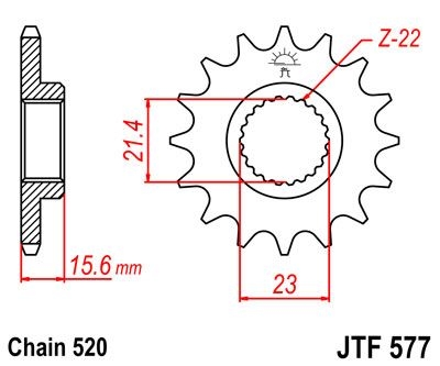 Pignon JT Sprockets Acier pas 520 14 dents - Pour Yamaha XT 600 E 89-9
