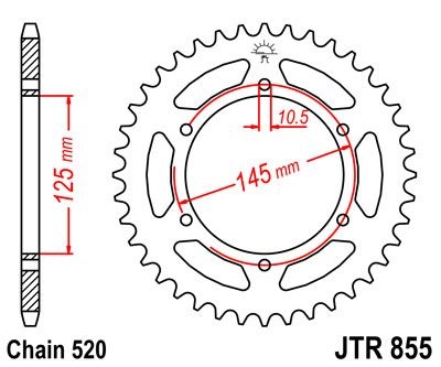Couronne JT Sprockets Acier pas 520 45 dents - Pour Yamaha XT 660 R 04
