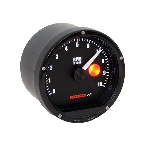 Compte-tour Koso GP Style Ø 74 mm fond noir