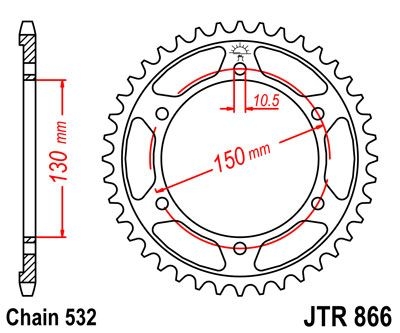 Couronne JT Sprockets Acier pas 532 38 dents - Pour Yamaha XJR 1200 95