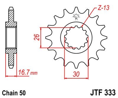 Pignon JT Sprockets Acier pas 530 15 dents - Pour Honda CB 1000 R 08-1