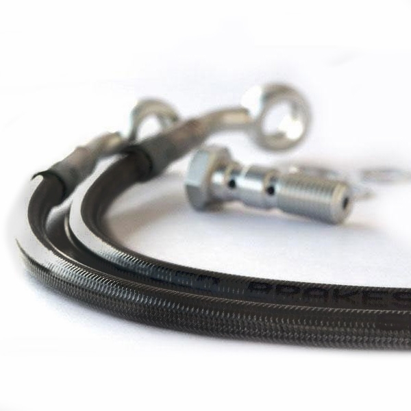 Kit durites de frein avant aviation carbone raccords alu Kawasaki Z 50