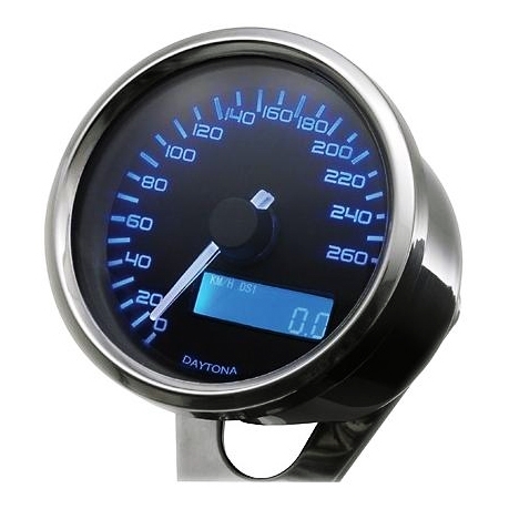 Compteur de vitesse Daytona Velona 260 km/h chromé