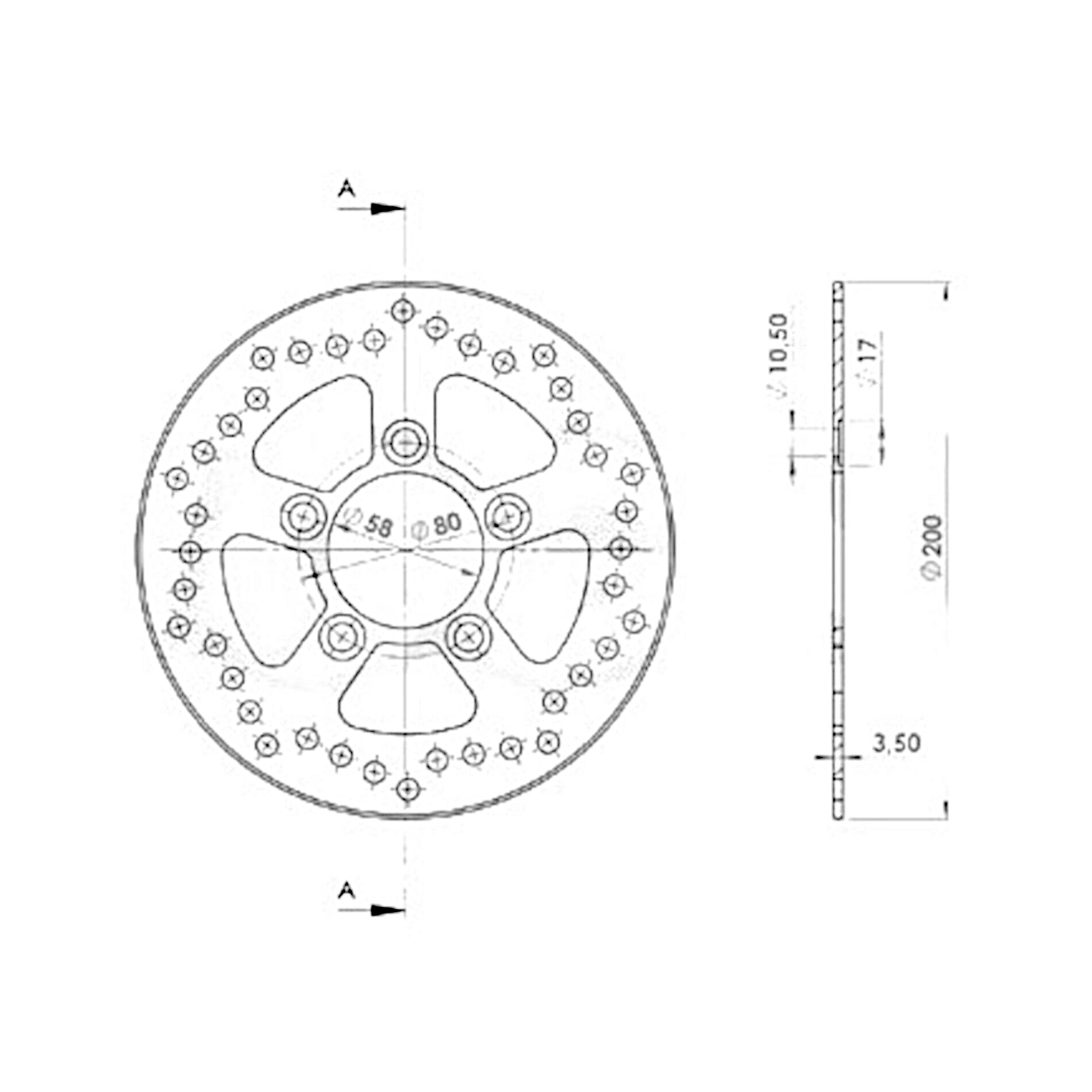 Disque de frein NG Brake Disc D.200 fixe arriere central