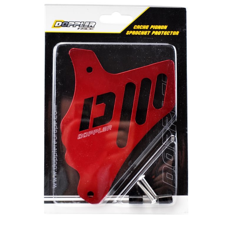 Cache pignon alu Doppler Minarelli AM6 rouge