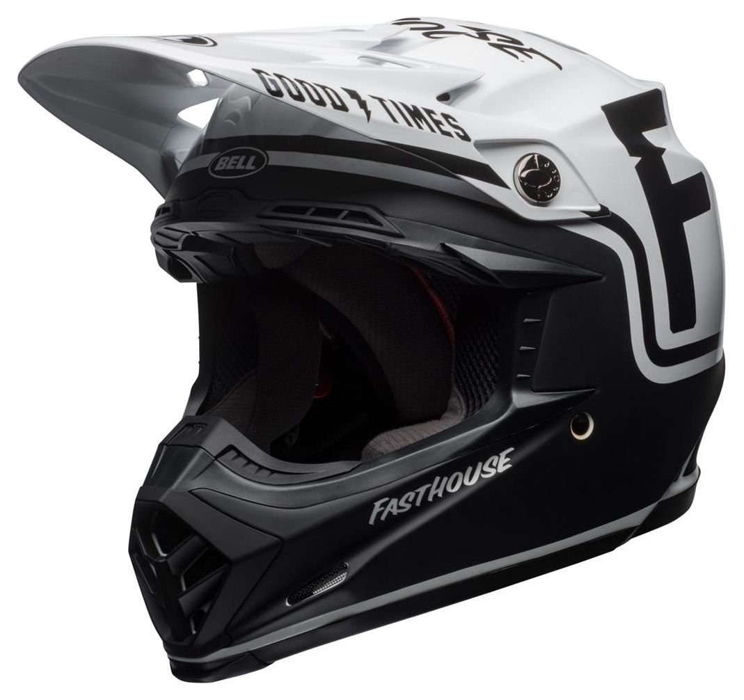 Casque cross Bell Moto 9 Mips Fasthouse Gloss noir mat/blanc - XS