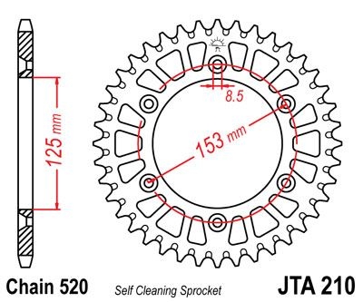 Couronne JT Sprockets Aluminium pas 520 53 dents - Pour Honda CRF 250