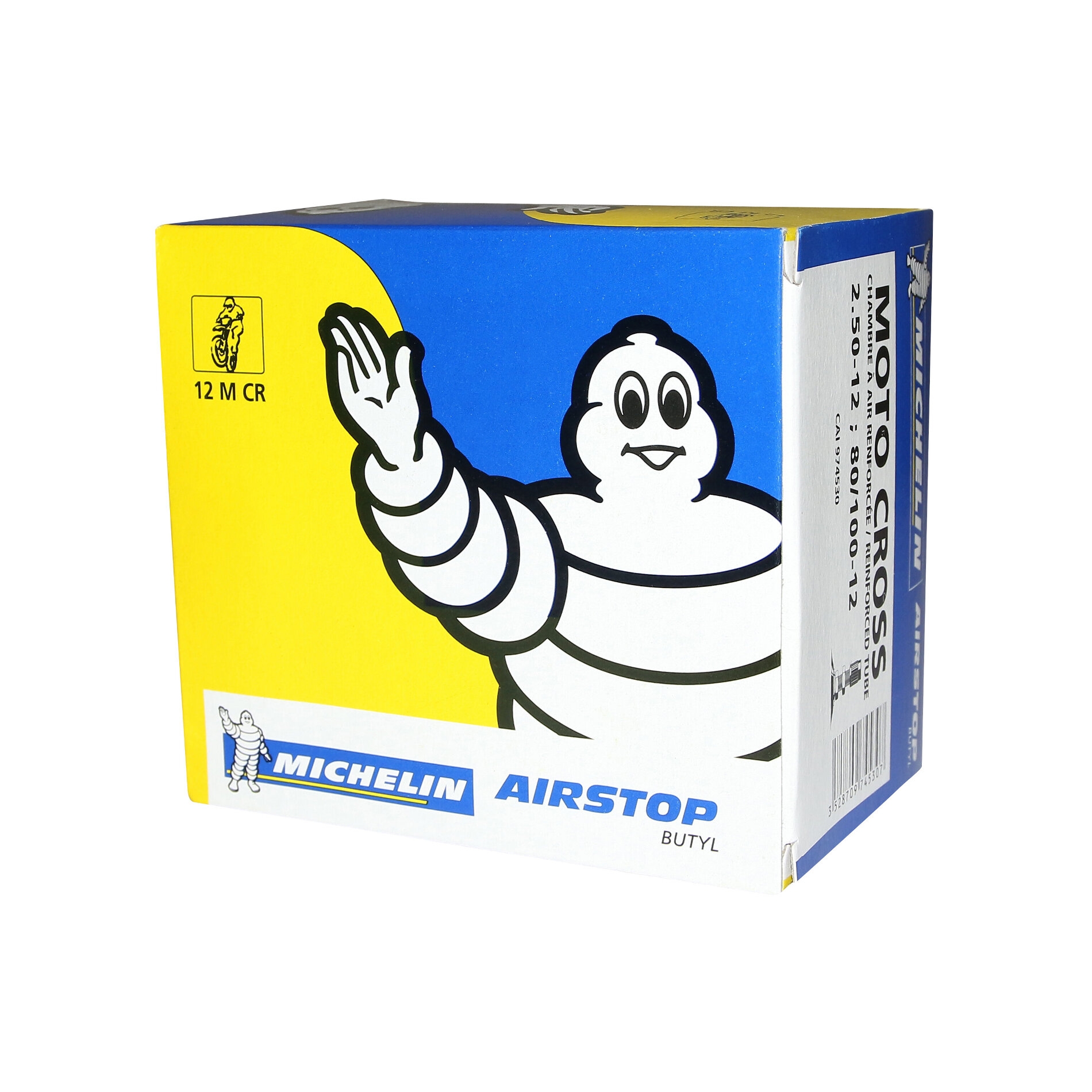 Chambre à air Michelin offroad 2,50-12 / 80/100-12 valve droite