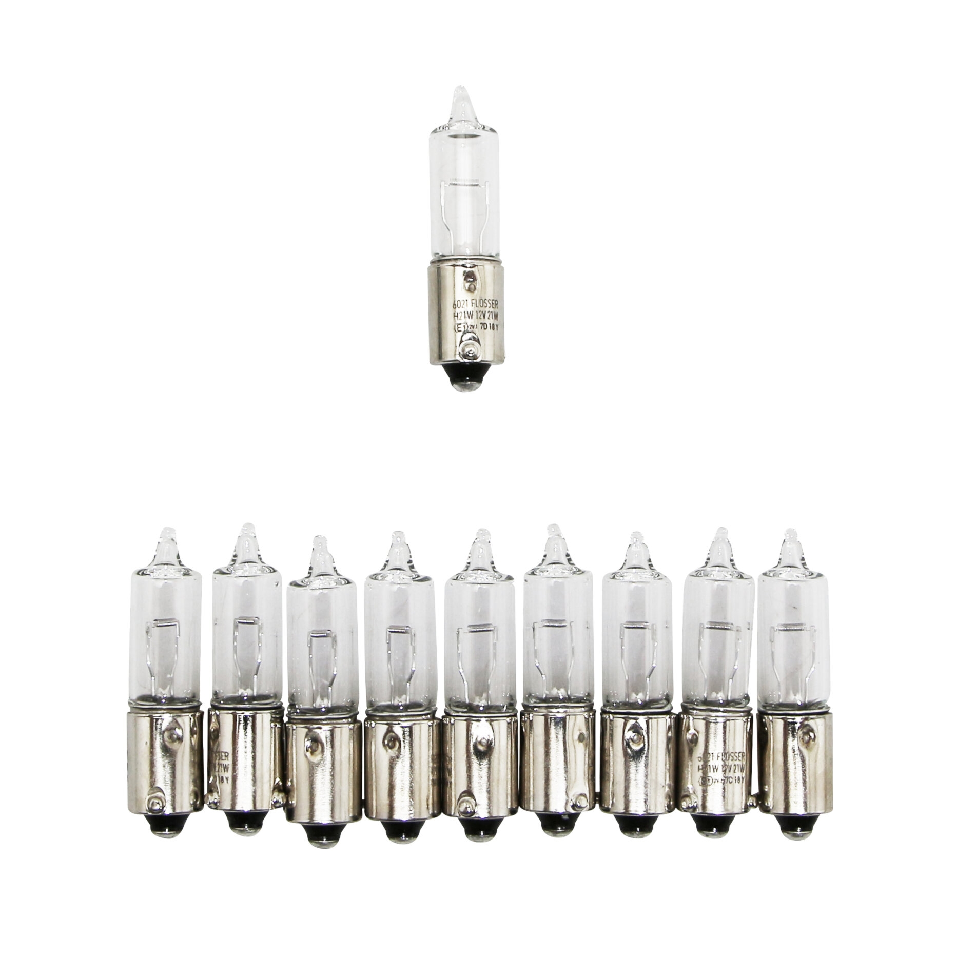 Ampoules Flosser 12V 21W H21 culot BAY9S avec ergots décalés blanches