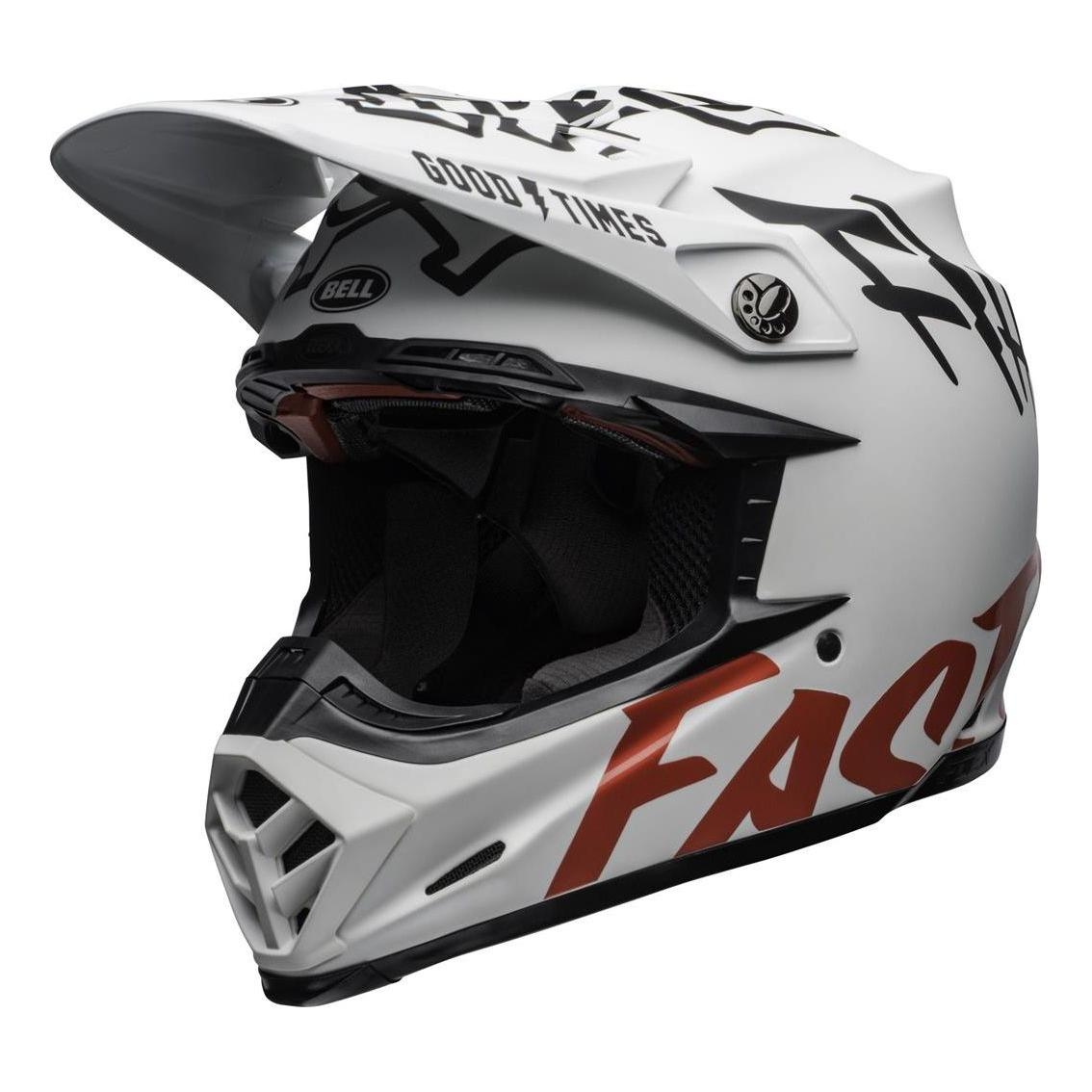 Casque cross Bell Moto 9 Flex Fasthouse WRWF mat/brillant blanc/rouge