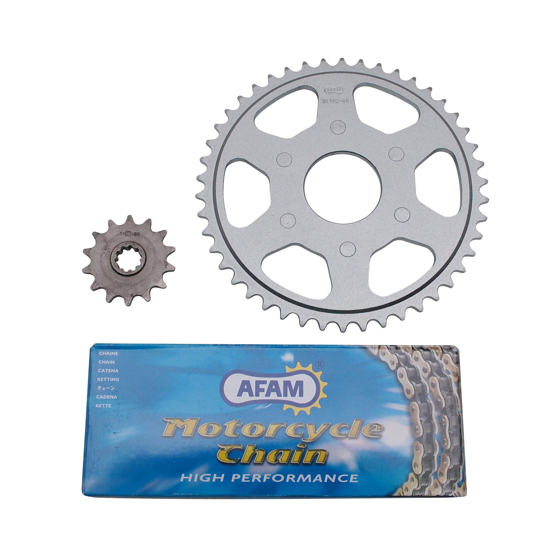 Kit chaîne afam 14x46 adaptable Aprilia 50 classic