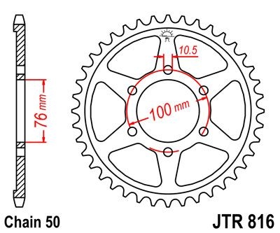 Couronne JT Sprockets Acier pas 530 50 dents - Pour Suzuki GS 550 M Ka