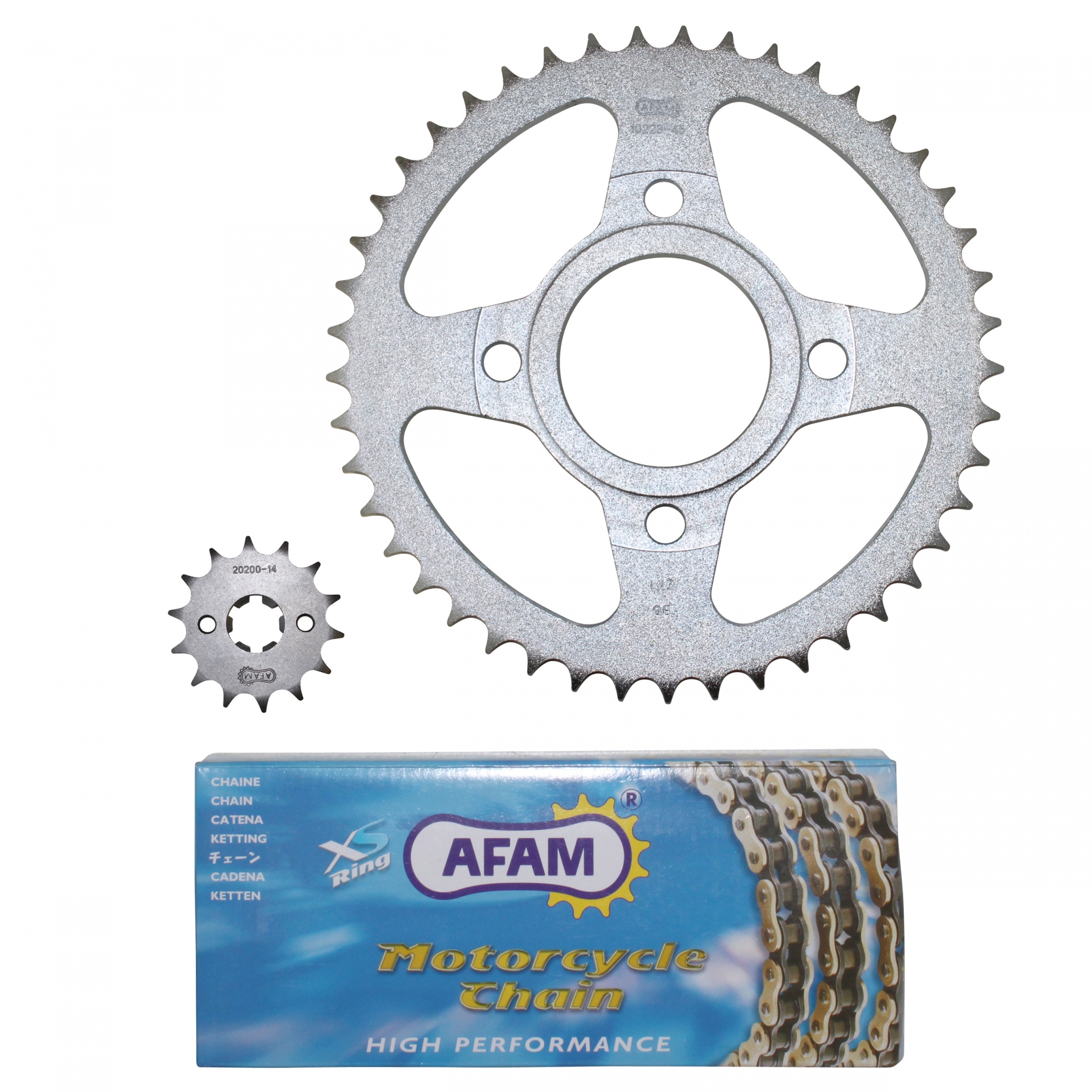 Kit chaîne Afam 14x45 Daelim 125 Roadwin 04-10