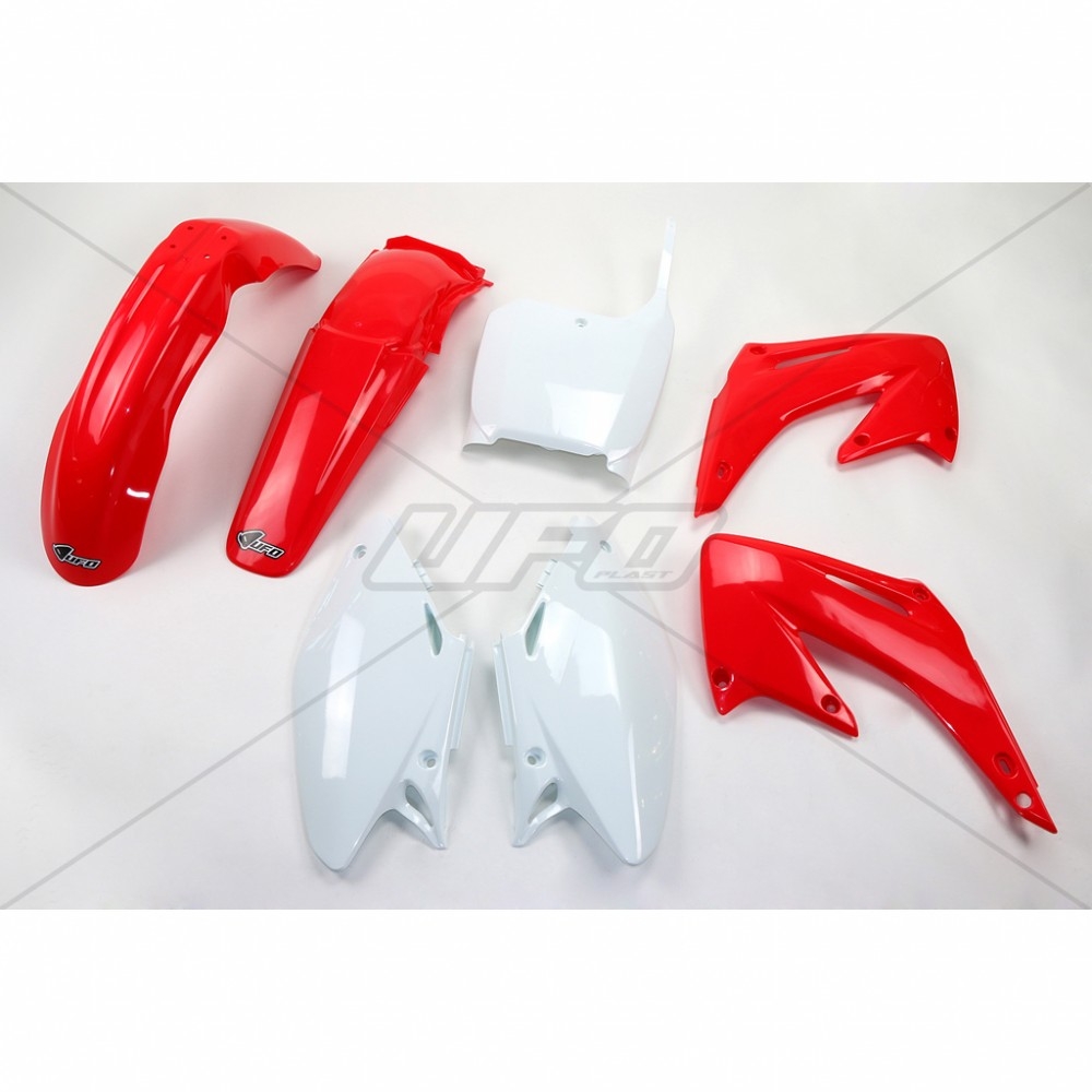 Kit plastique UFO Honda CR 125/250R 02-03 rouge/blanc (couleur origine