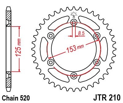 Couronne JT Sprockets Acier pas 520 48 dents - Pour Honda XR 650 R 00-