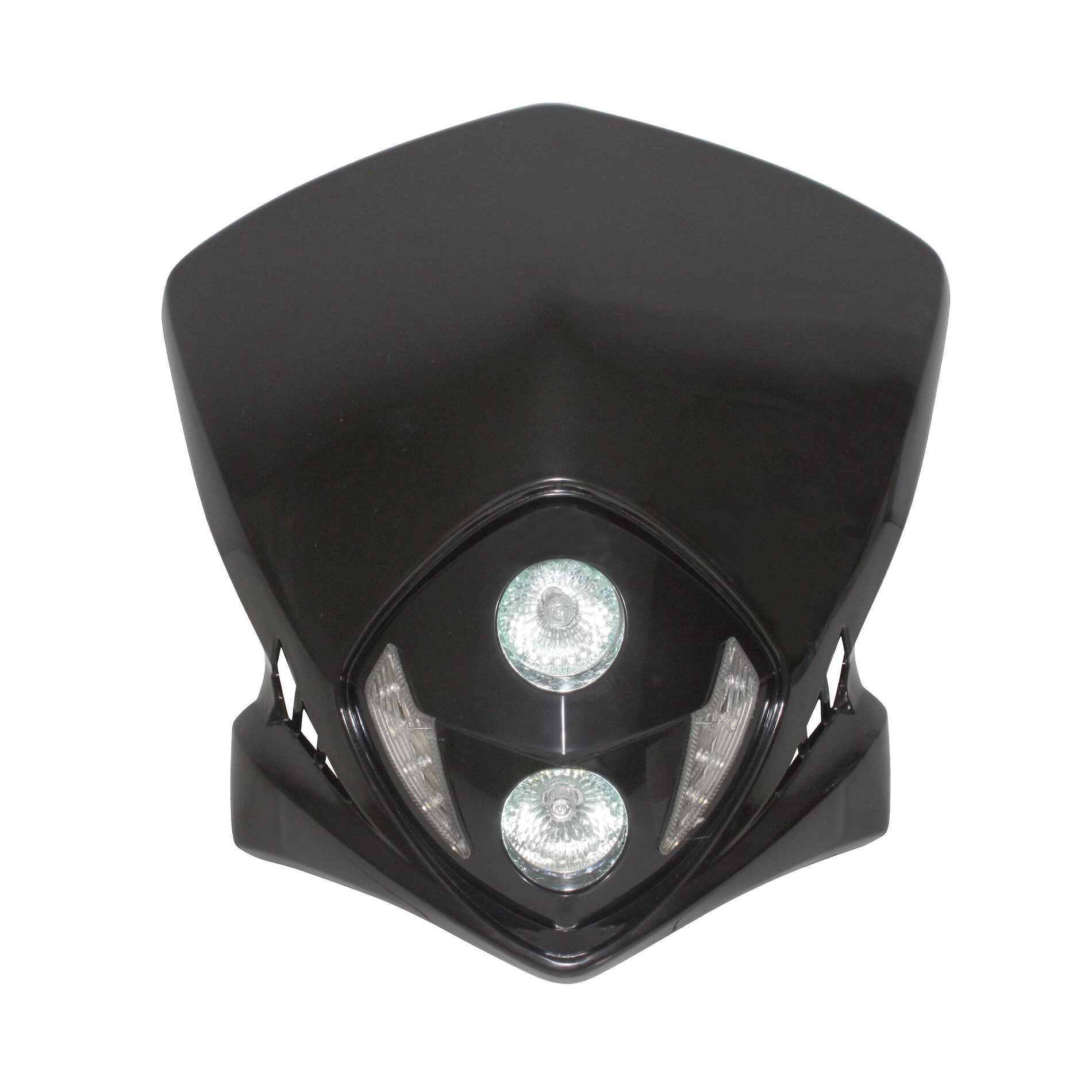 Tête de fourche Replay Duke noir à leds blanches avec halogène 2x20w