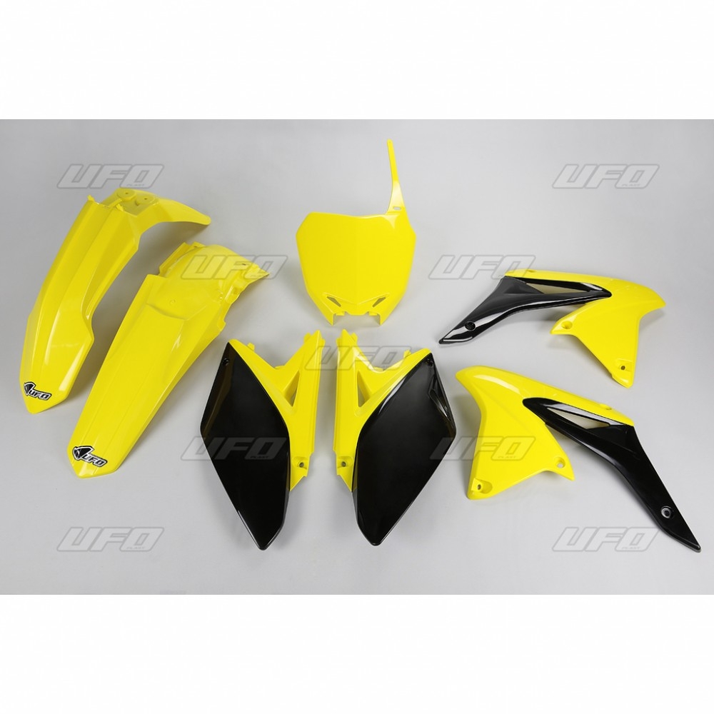 Kit plastique UFO Suzuki 250 RM-Z 2010 jaune/noir (couleur origine)