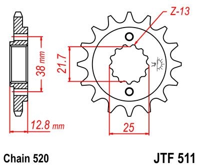 Pignon JT Sprockets Acier pas 520 15 dents - Pour Kawasaki KLX 650 R 9