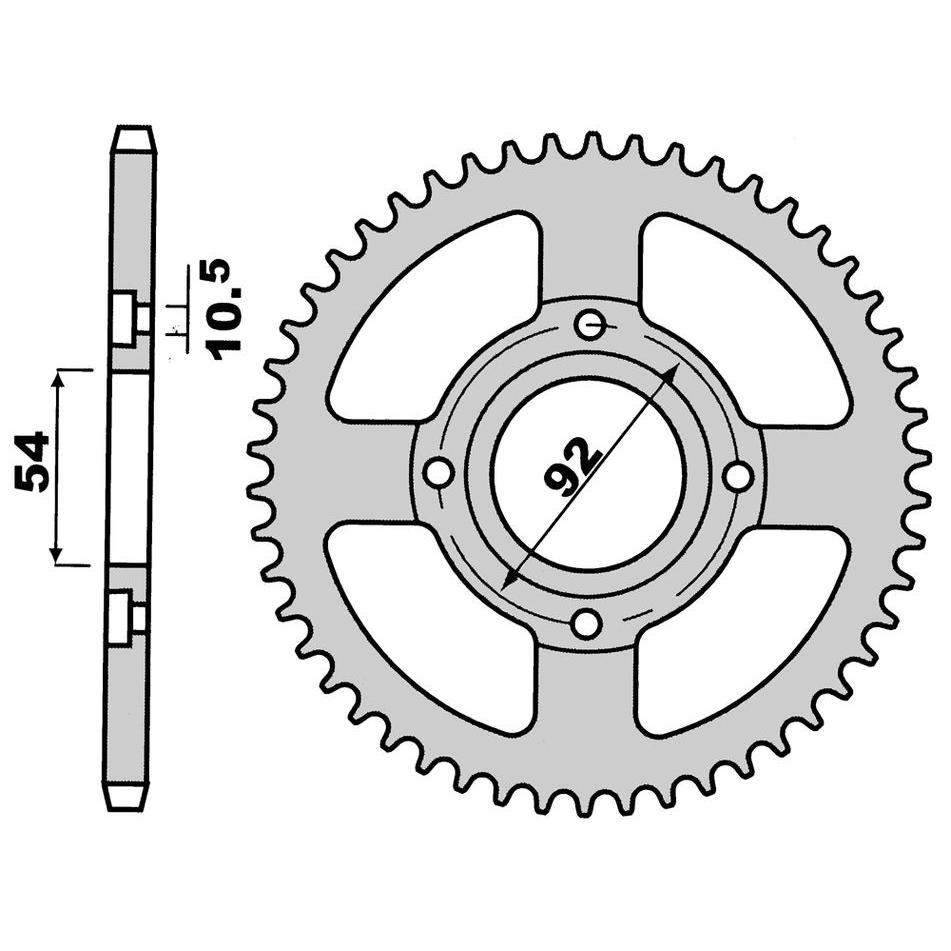 Couronne 47 dents pas 428 X Power/TZR