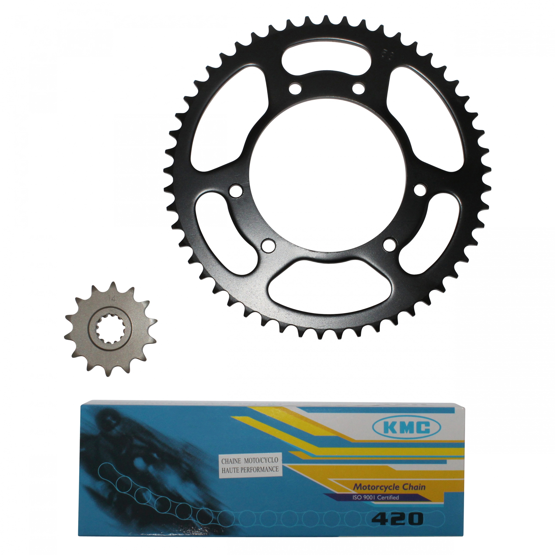 Kit chaîne 14x53 pas de 420 Derbi 50 Senda X-Trem 2002-2005 / X-Race 2