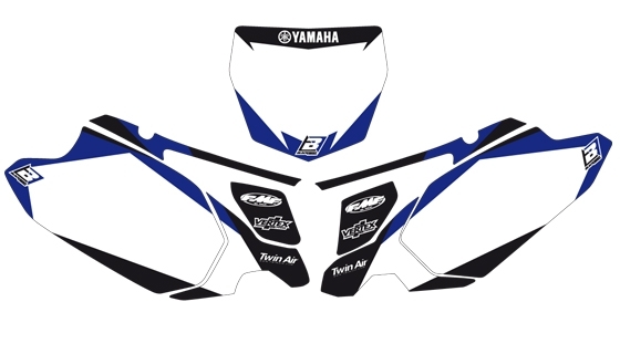 Fonds de plaques Blackbird Dream Graphic 2 Yamaha 450 YZ-F 10-13 blanc