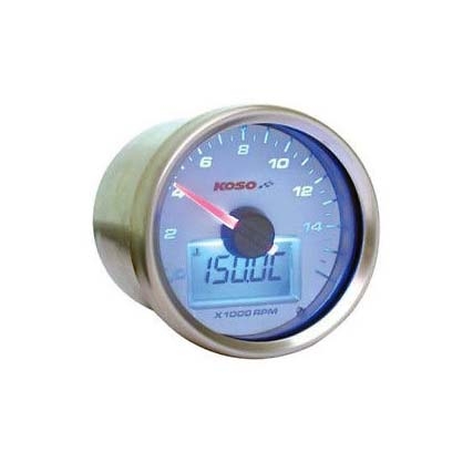 Compte-tour Koso HD-01R GP Style Ø 55 mm fond blanc