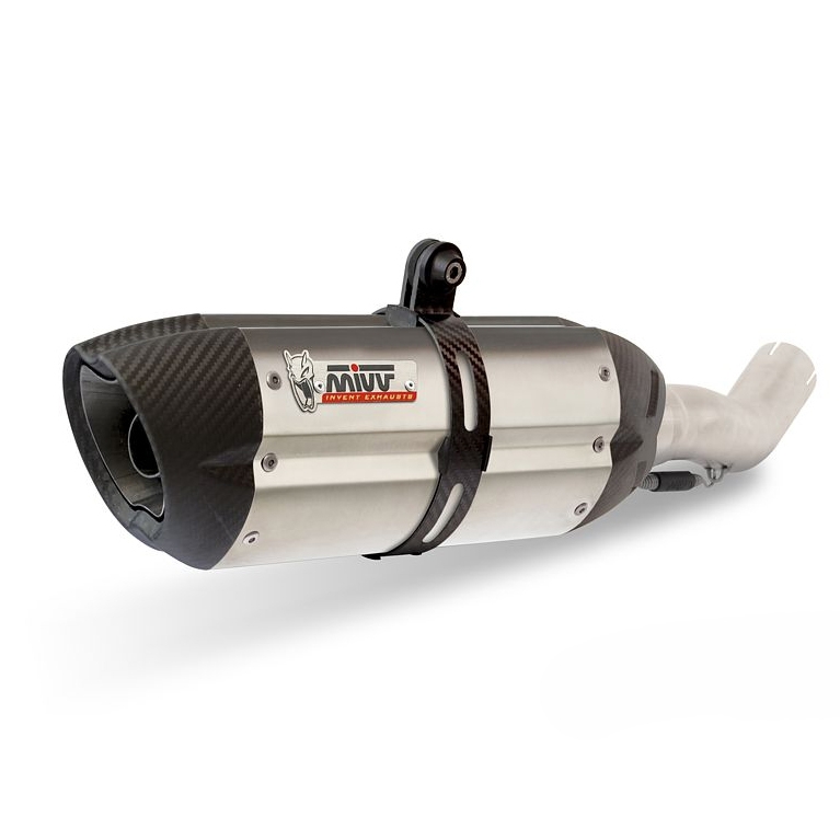 Ligne complète inox homologuée MIVV Suono inox casquette carbone KTM R