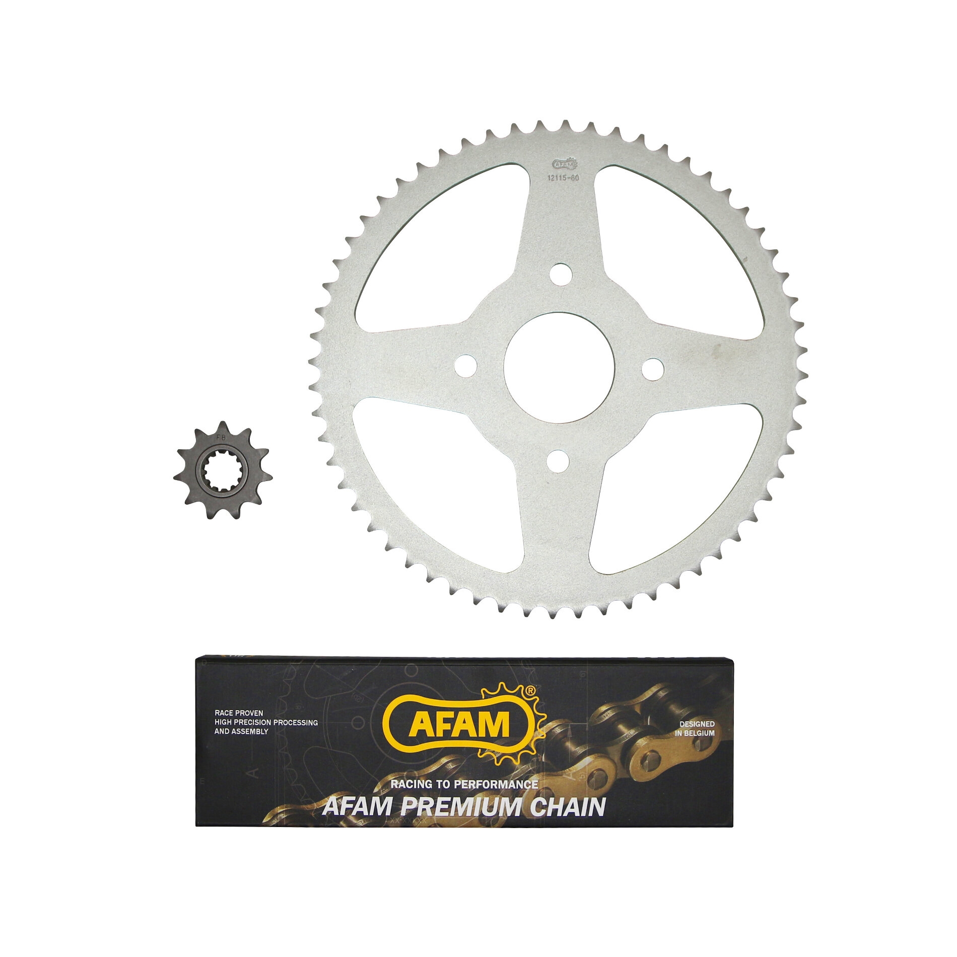 Kit chaîne Afam pas 420 11X60 MBK X-Power / Yamaha TZR 03-