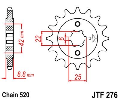 Pignon JT Sprockets Acier pas 520 15 dents - Pour Honda CM 250 TB Cust