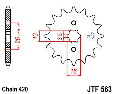 Pignon JT Sprockets Acier pas 420 11 dents - Pour Yamaha DT 50 MX 81-8