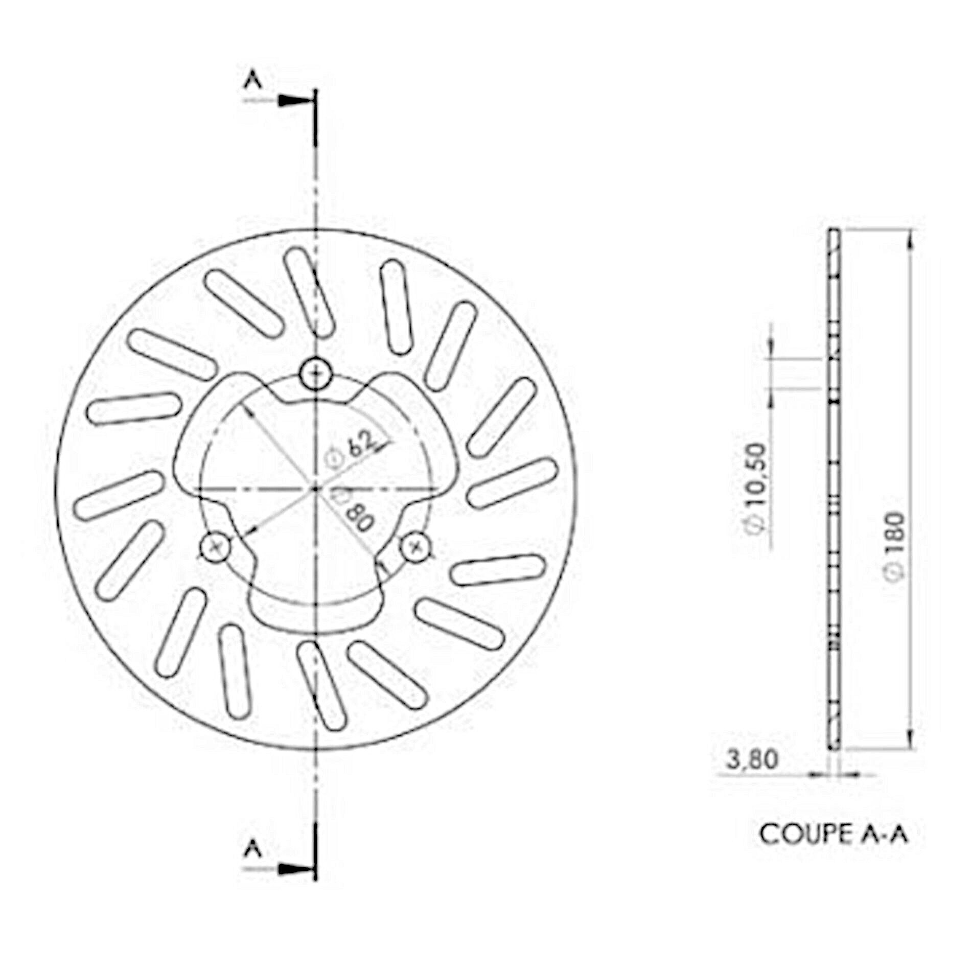Disque de frein NG Brake Disc D.180 arrière droit DERBI - 089