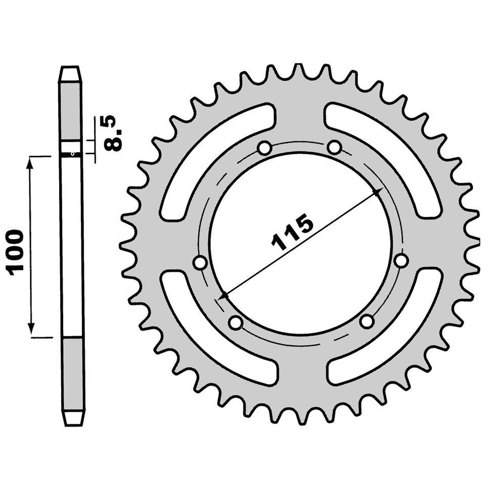 Couronne 50 dents pas 420 Gilera GSM