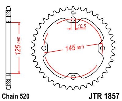Couronne JT Sprockets Acier pas 520 47 dents - Pour Yamaha TT 600 E 96