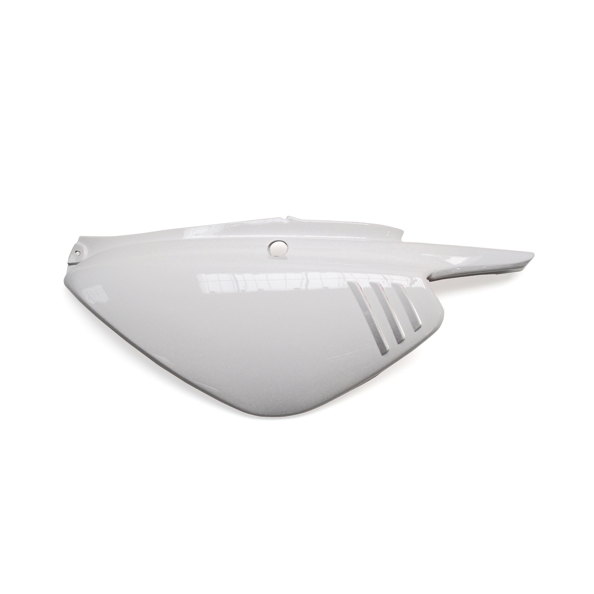 Coque arrière gauche blanche brillante adaptable MBK 50 Booster ng/Yam
