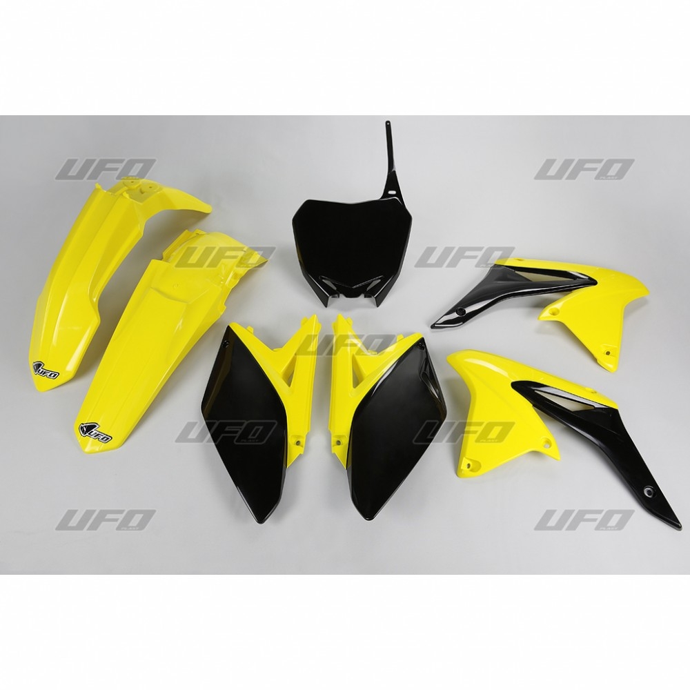 Kit plastique UFO Suzuki 250 RM-Z 11-12 jaune/noir (couleur origine)