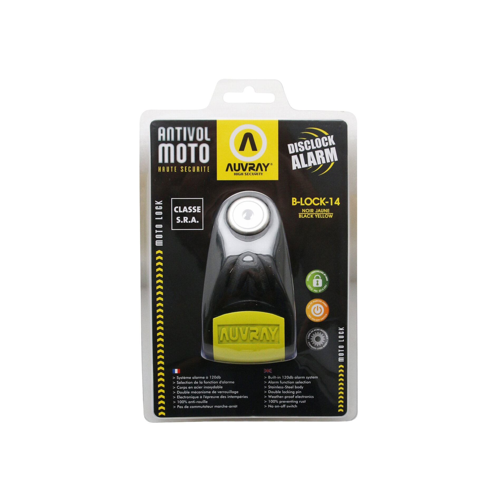 Bloque disque Auvray B-Lock 14 Noir Système Alarme