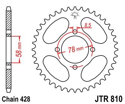 Couronne JT Sprockets Acier pas 428 41 dents - Pour Suzuki GN 125 92-9