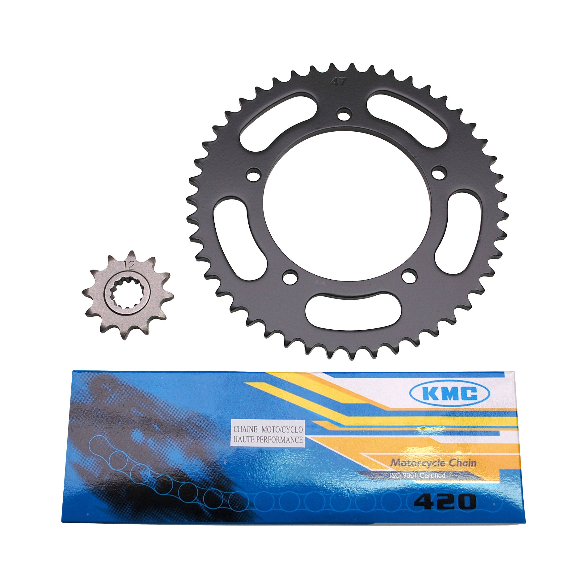 Kit chaîne Sarkany renforcé 420 Aprilia RS 1999> - 12X47 Origine