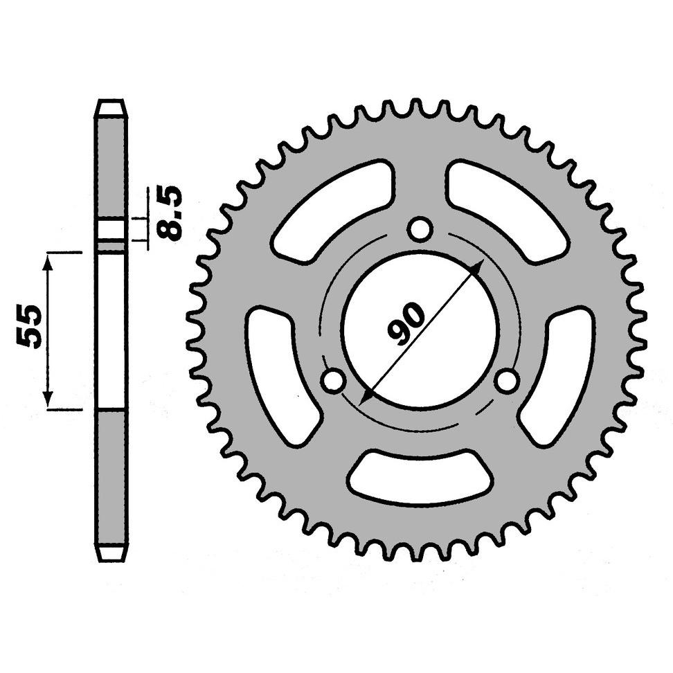 Couronne 47 dents pas 420 RS2 Matrix