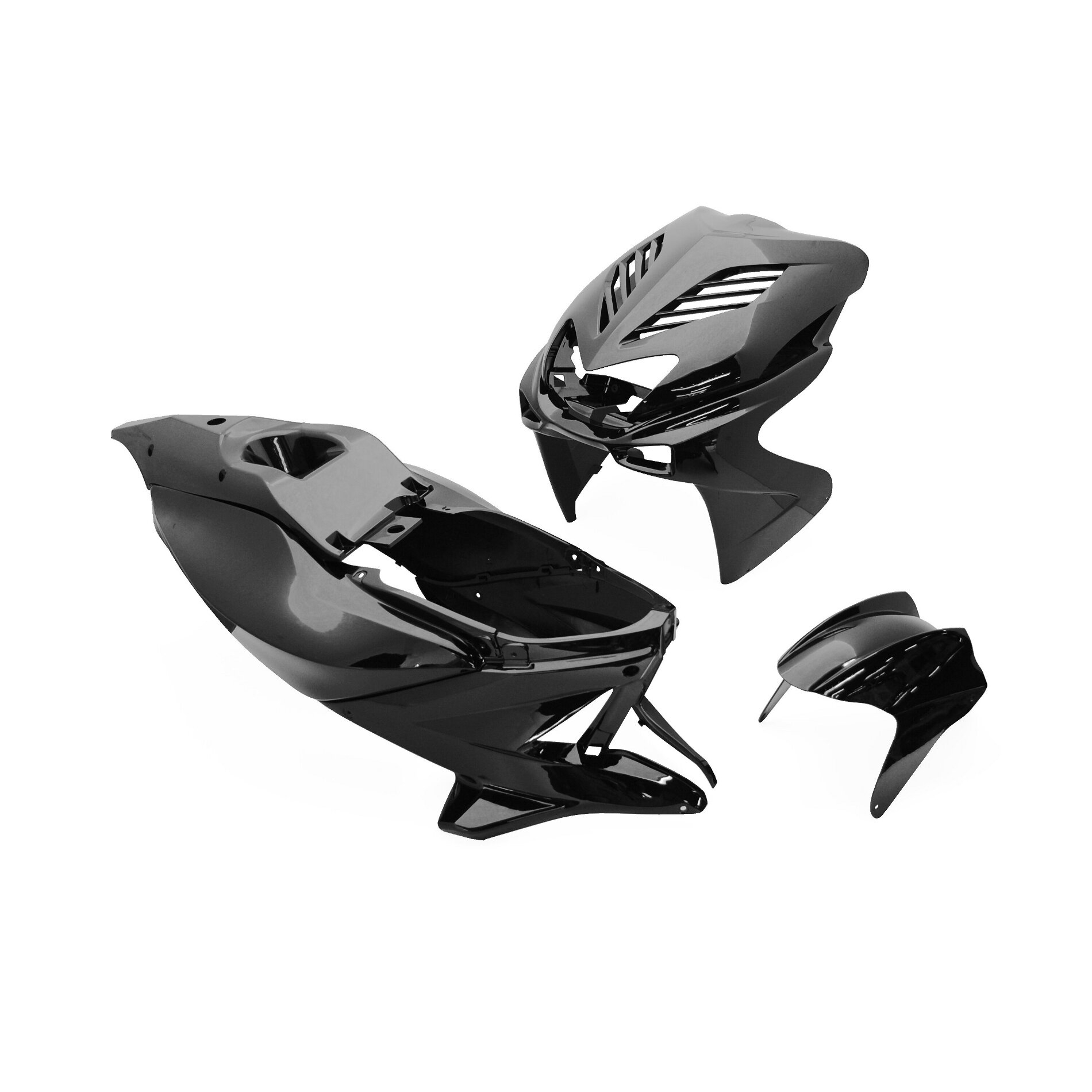 Kit carrosserie Replay design 8 pièces noir pour Nitro/Aerox