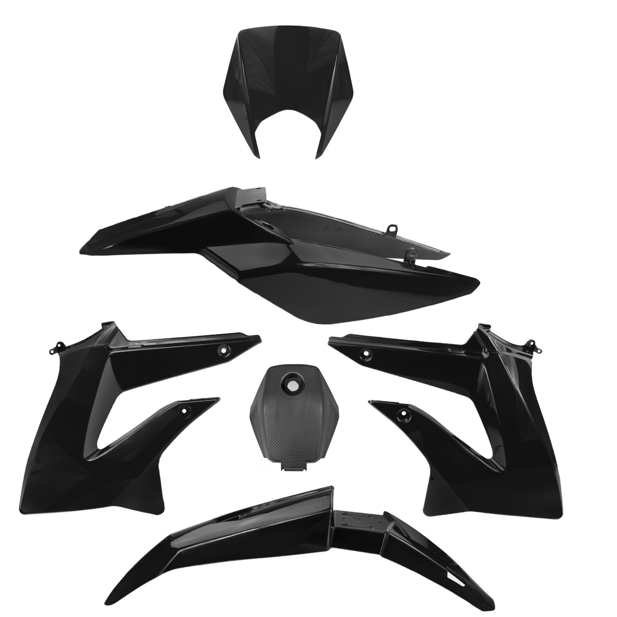 Kit carénage noir 6 pièces Derbi Senda DRD X-Treme 2010-15