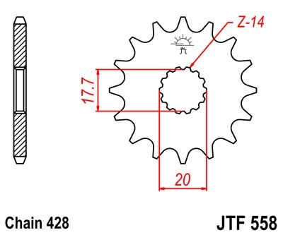 Pignon JT Sprockets Acier pas 520 15 dents - Pour Yamaha TZR 80 R 1996