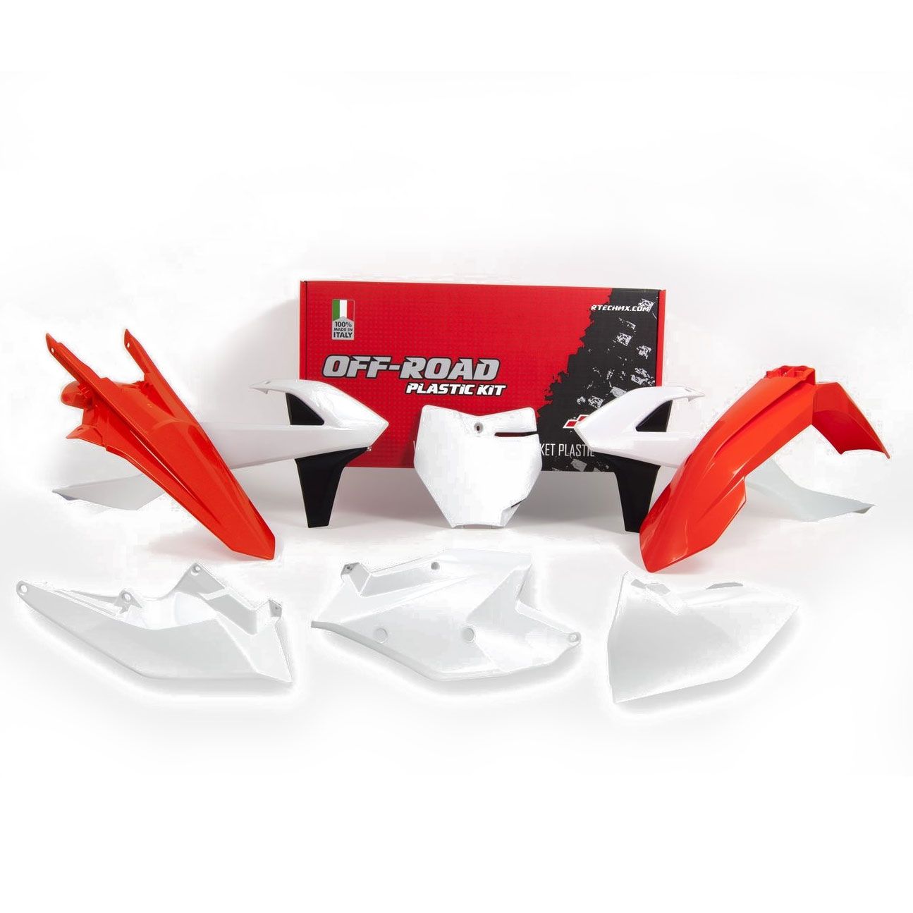 Kit plastique Racetech orange et blanc pour KTM SX 250 2017