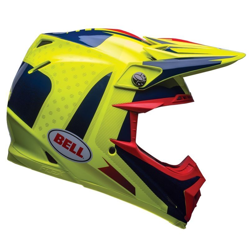 Casque Cross Bell Carbon Flex Moto 9 Vice Bleujaune Casques Moto