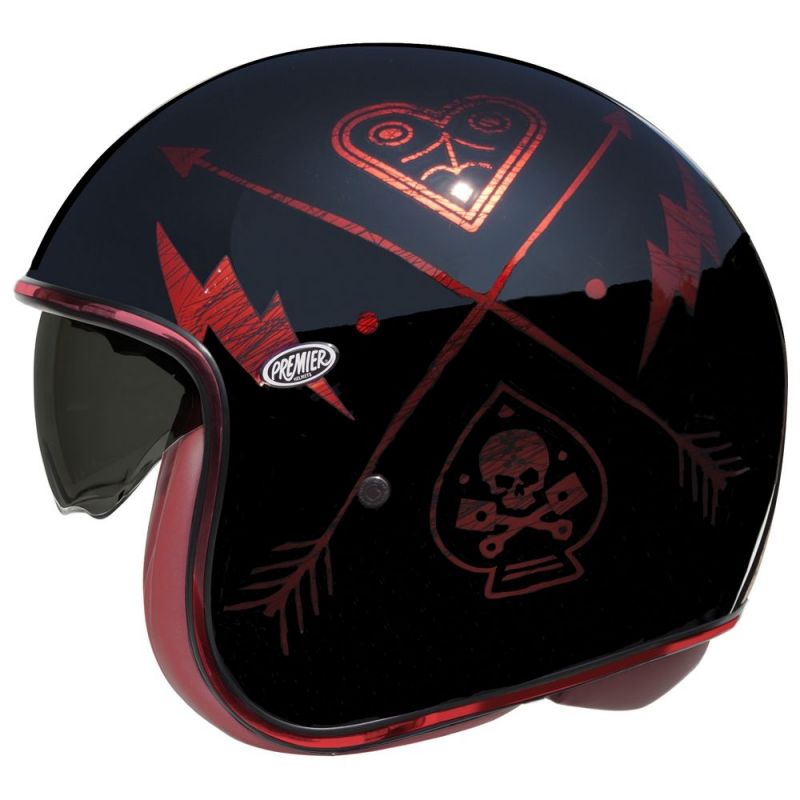 Casque Jet Premier Vintage Nx Rouge Chrome Casques Moto Sur La